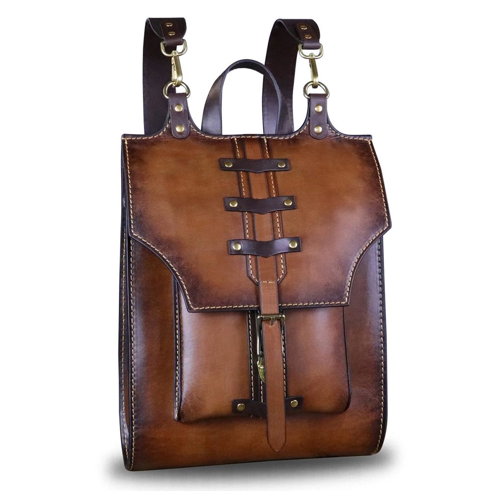 Genuine Textured Backpack For And Men Vintage Rucksack Convertible